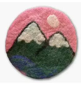 Felt Trivet, Mountain, Nepa (Background color varies)