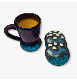 Hand Crafted, Felted, Whale Coasters, Set of 4, Nepal
