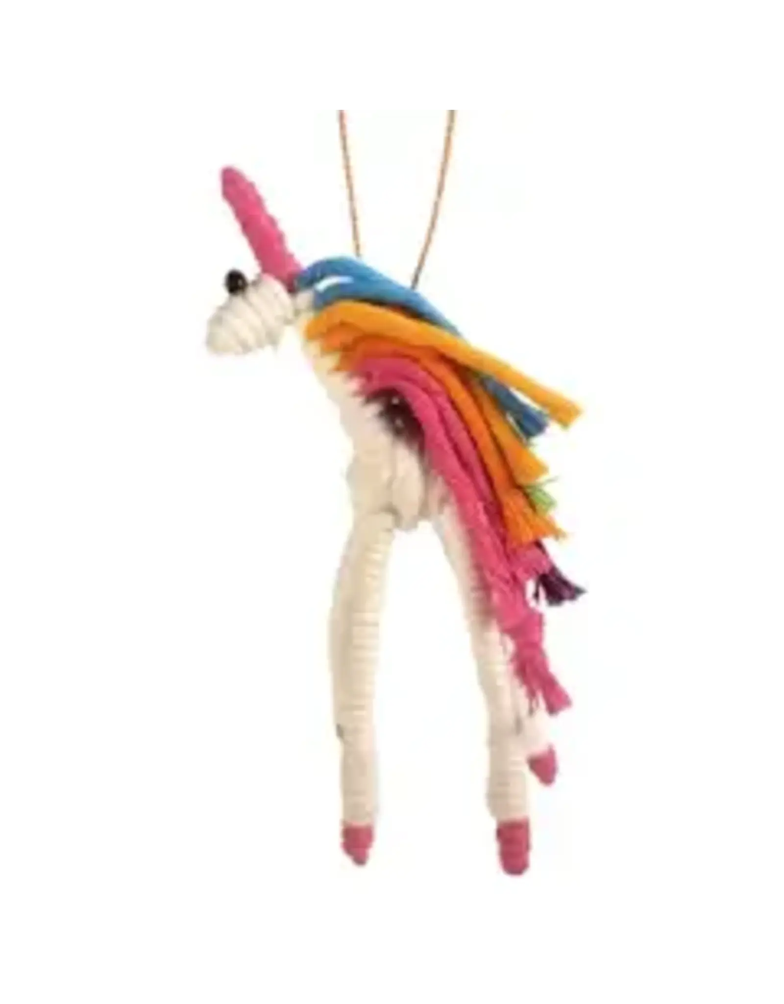 Cotton & Wire Unicorn Ornament, Colombia