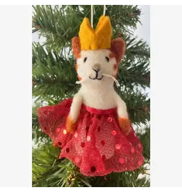 Handcrafted Felt Dancing Cat Finger Puppet OR Ornament
