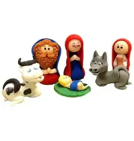 6-Piece Marzipan Nativity, Ecuador