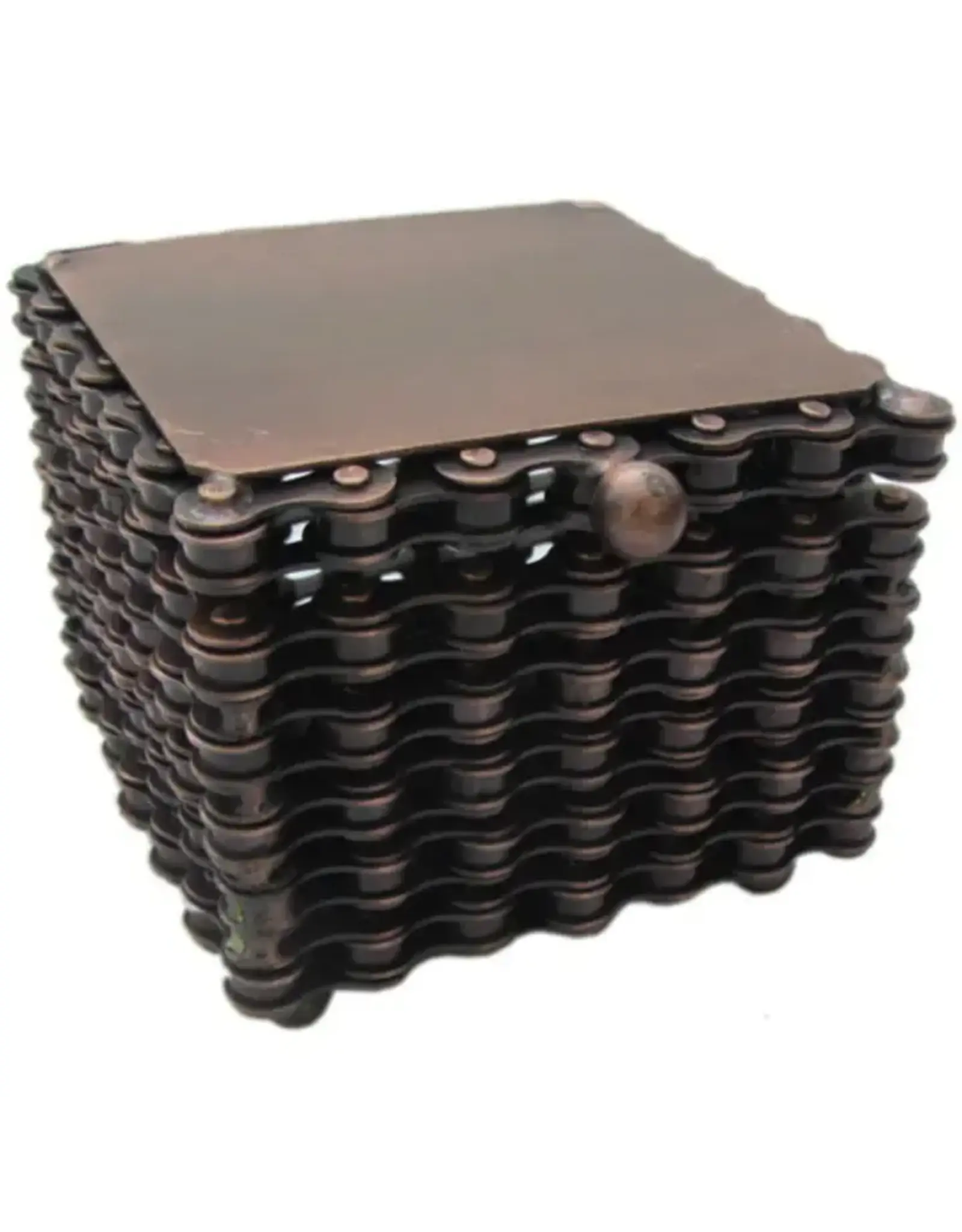 Square Bicycle Chain Box - Upcycled, India