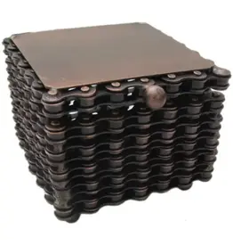 Square Bicycle Chain Box - Upcycled, India