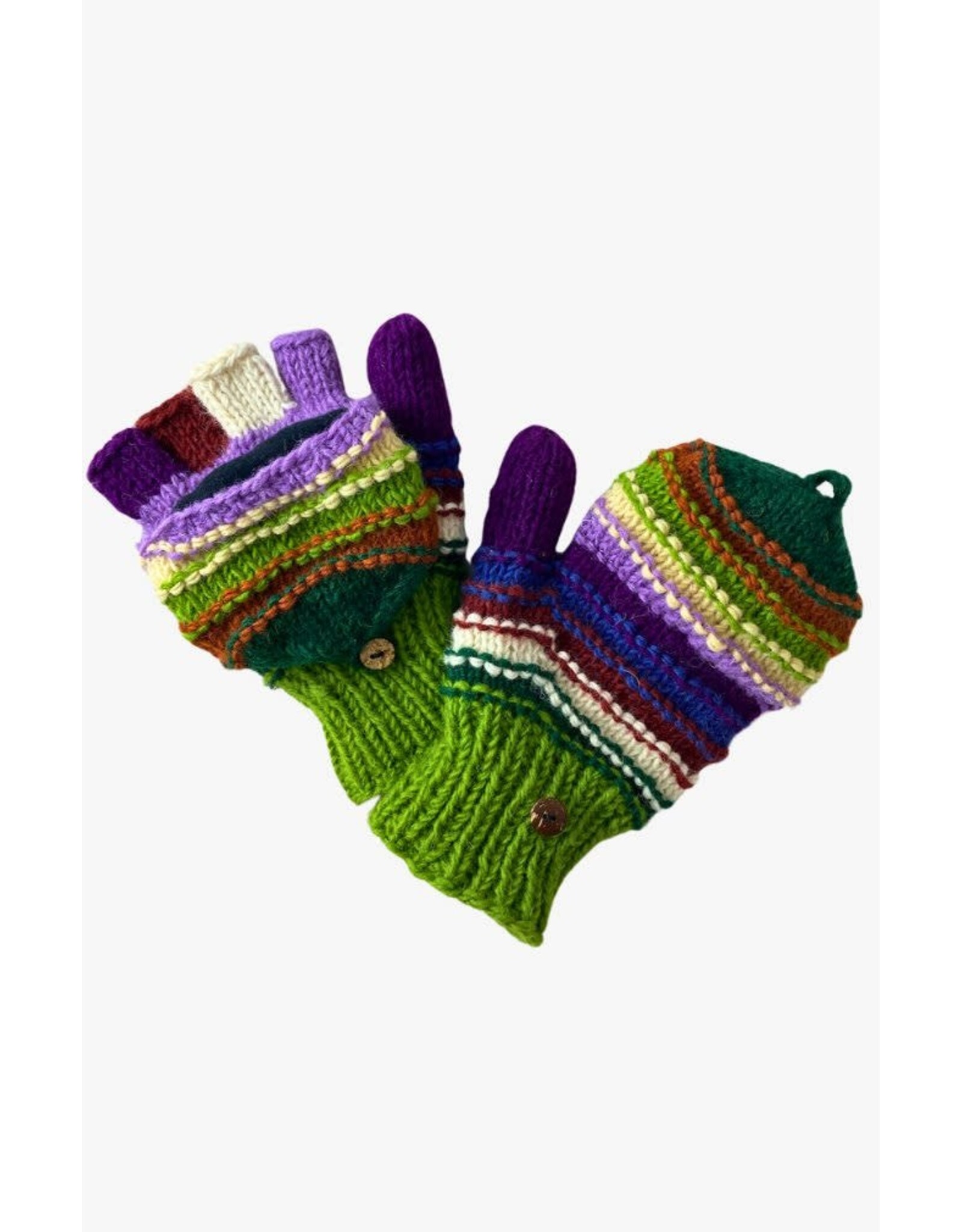 Handmade Fleece Lined Glitten, Assorted Colors, Nepal