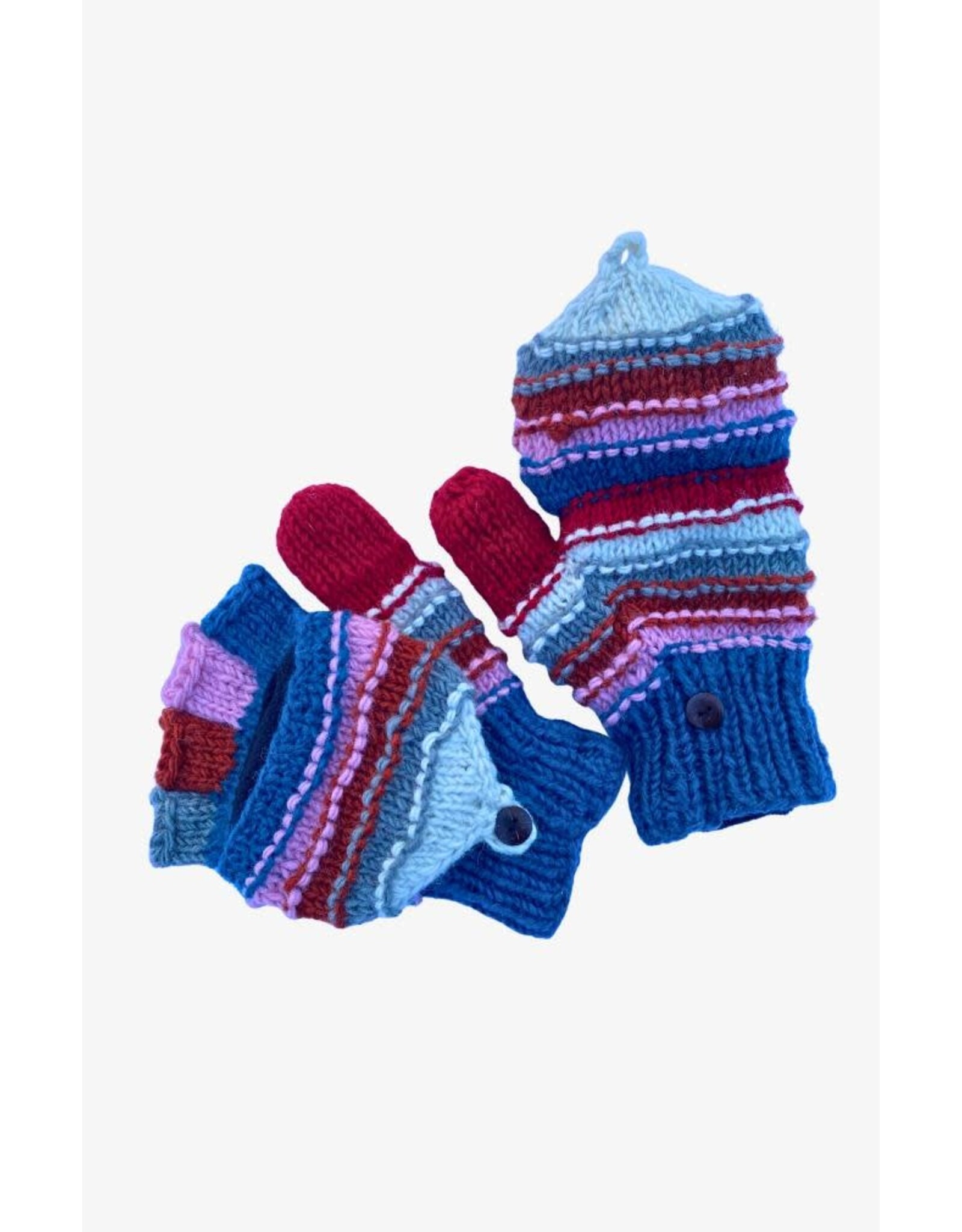 Handmade Fleece Lined Glitten, Assorted Colors, Nepal
