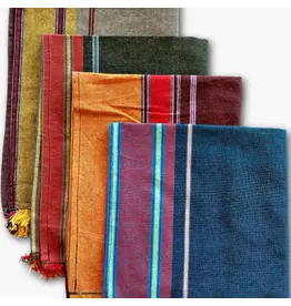 Striped Cotton Dishtowel W/Fringe , Nepal