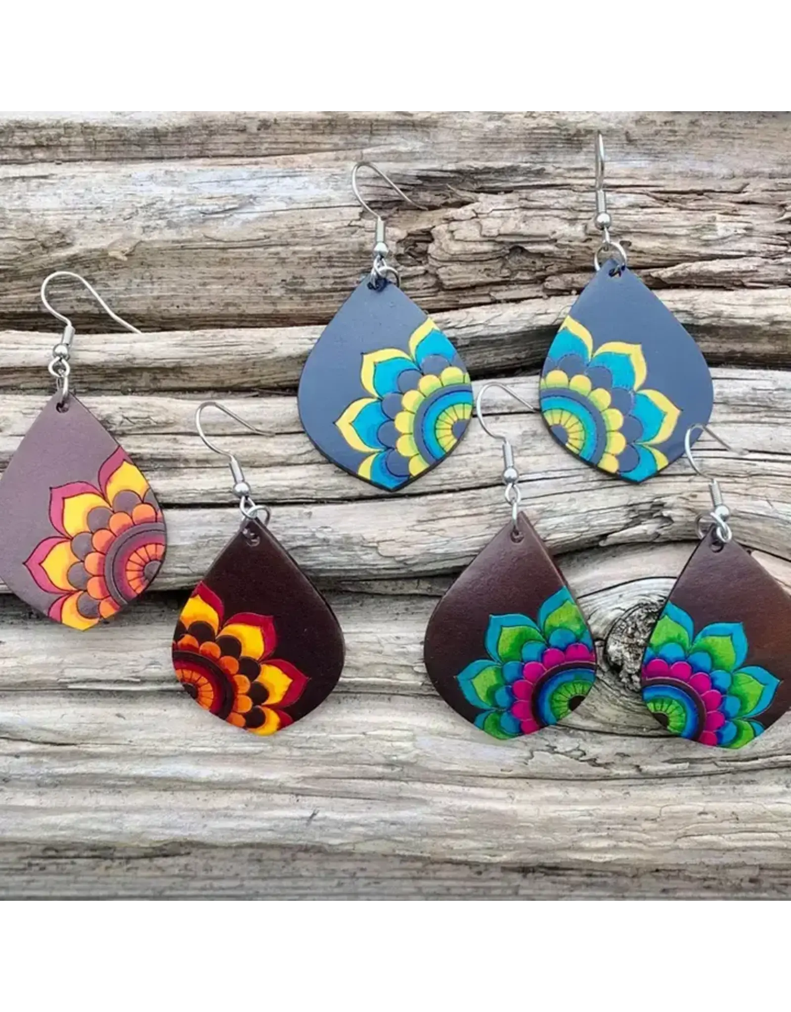 Gourd Flower Drop Earrings, Colombia |