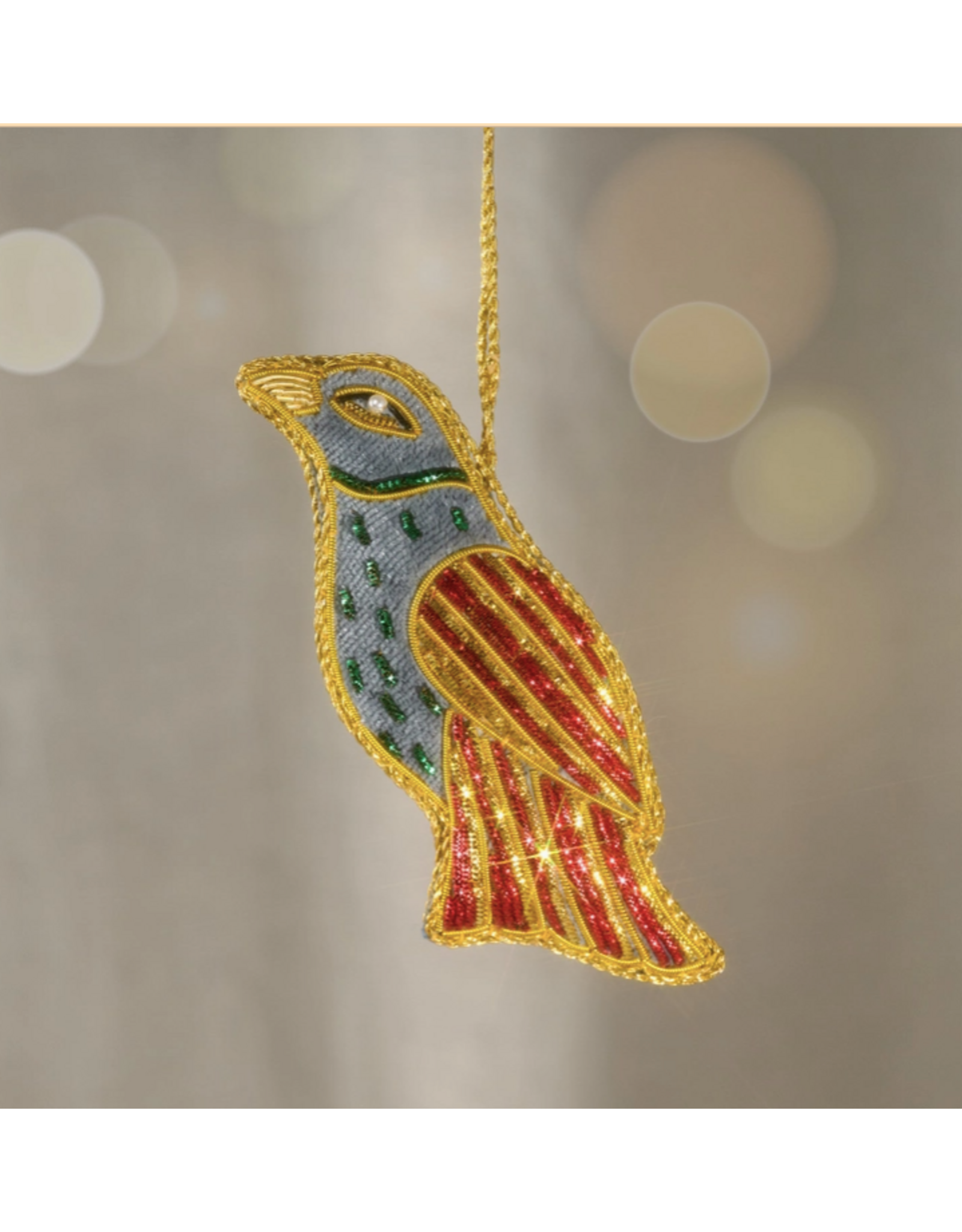 kalyani Flocked Bird Ornament, India