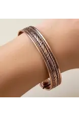 Copper Bracelet with Magnets, w/ Woven Copper Finish