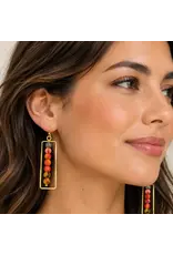 Fabric Bead Dangle Earrings