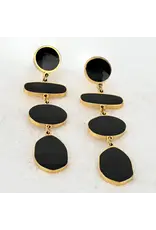 Solar Eclipse Black Drop Earrings