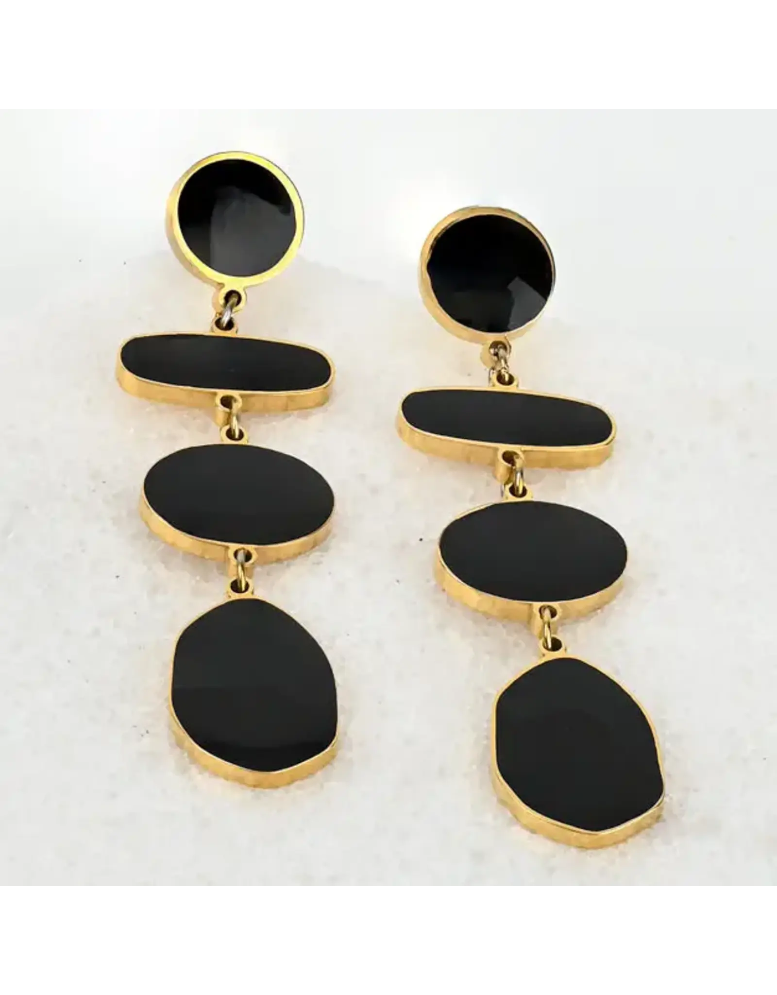Solar Eclipse Black Drop Earrings