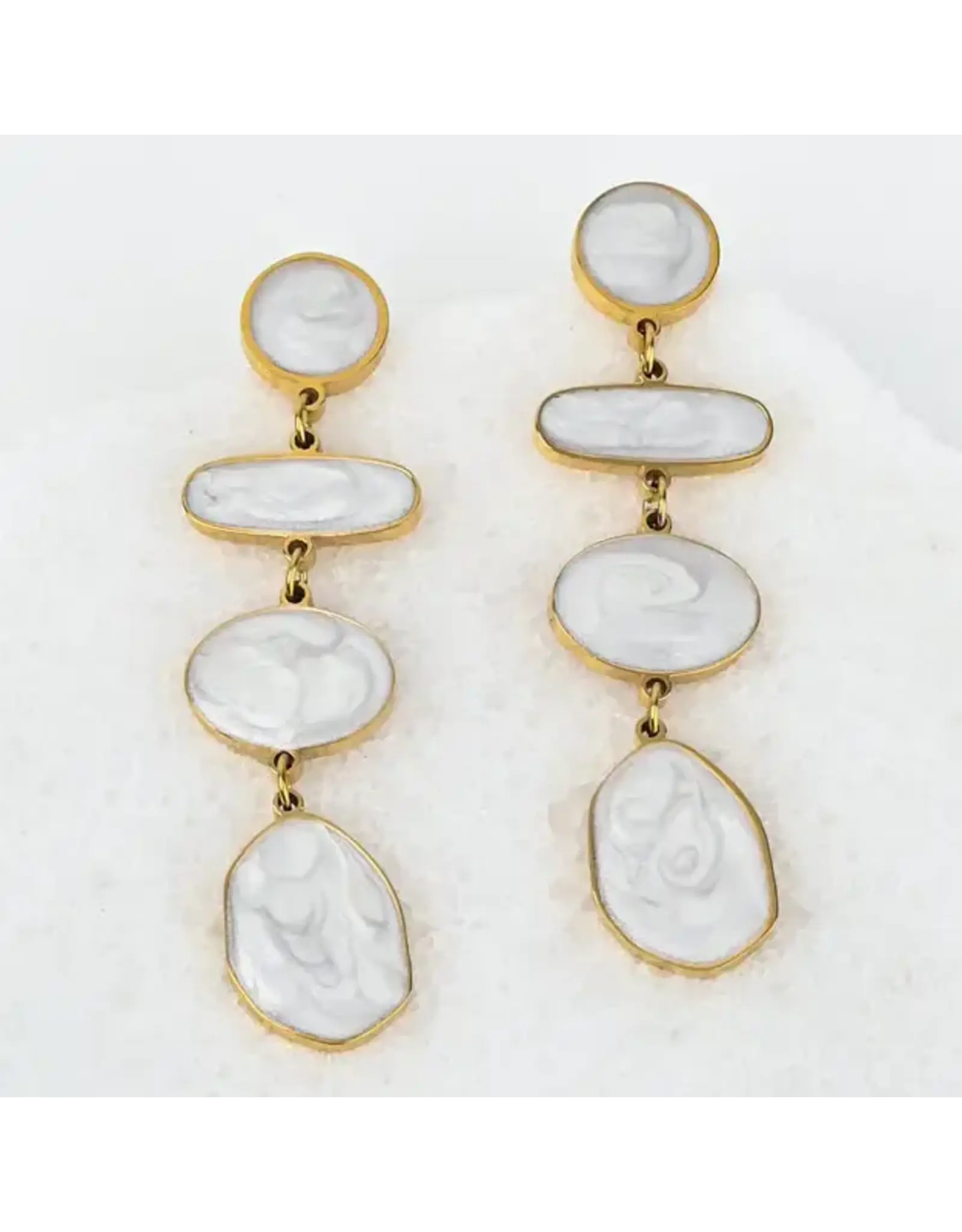 Lunar Eclipse Ivory Drop Earrings