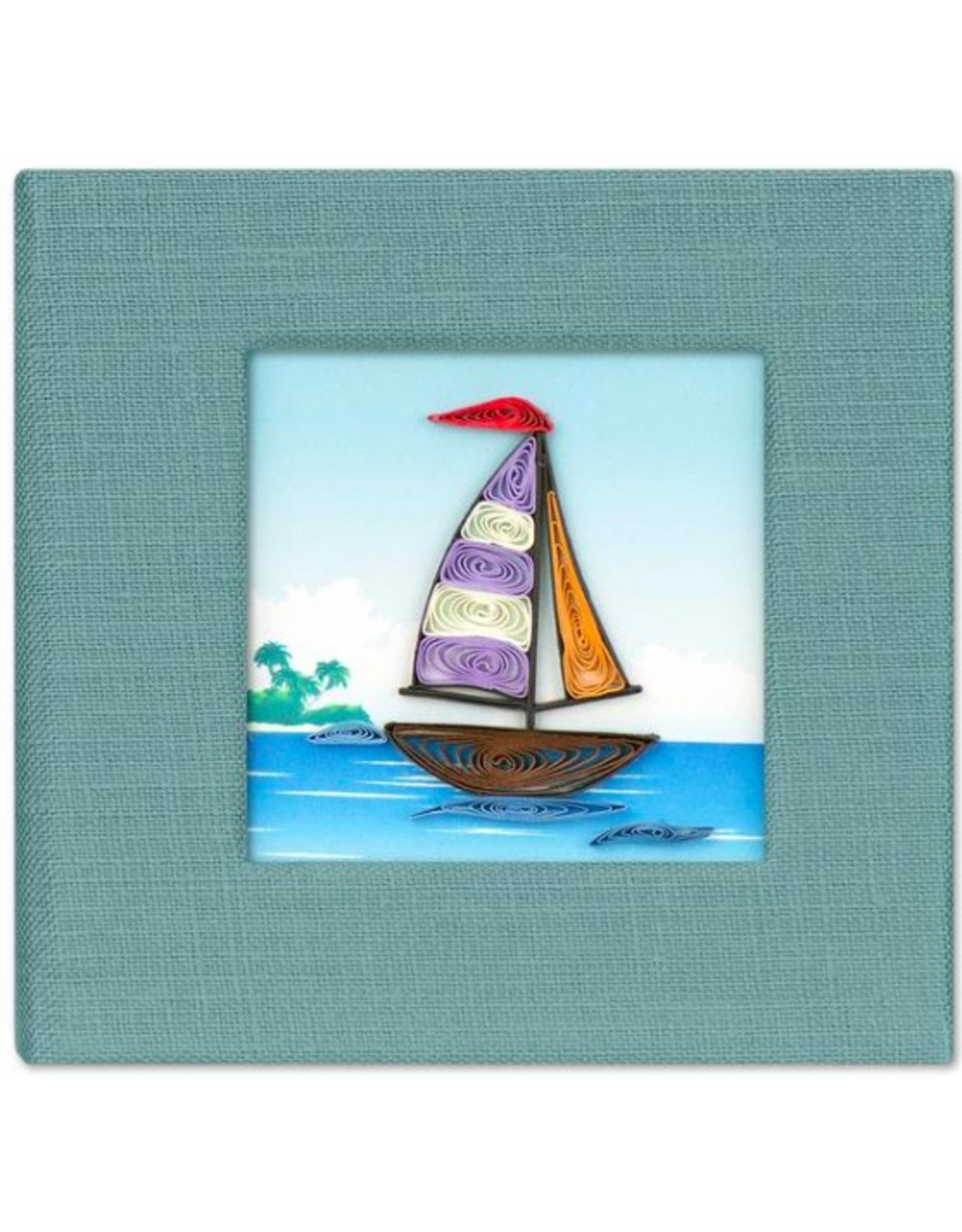 Quilled Post It Notes Cover, Sailboat, Vietnam