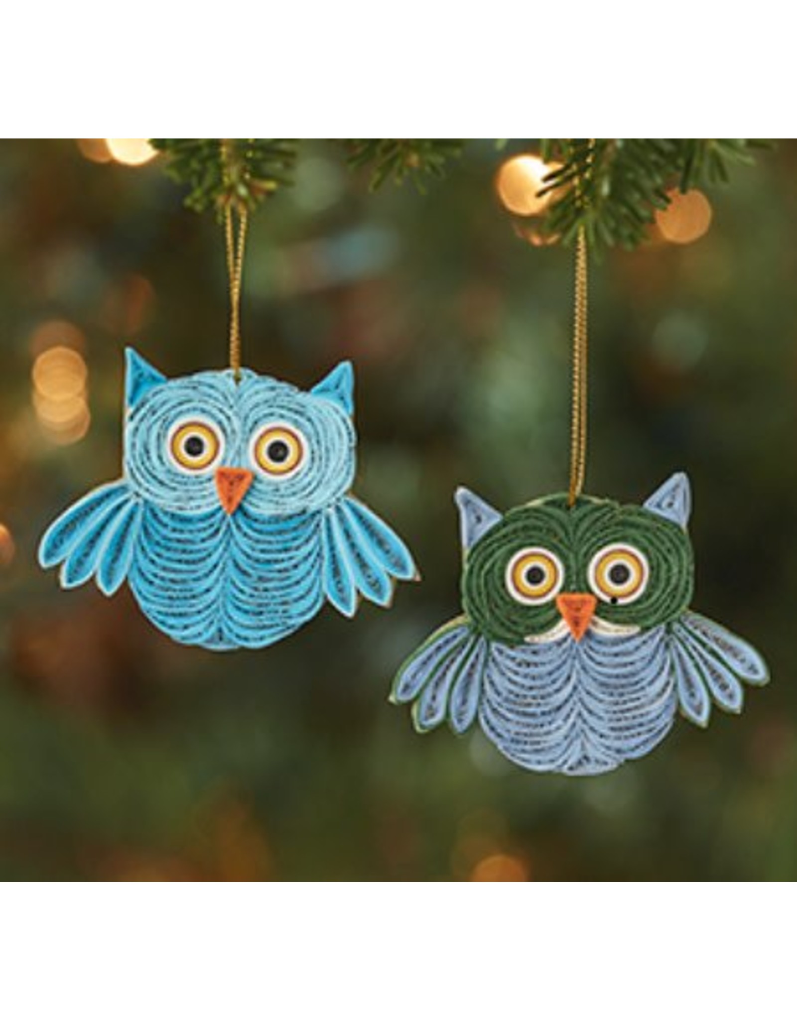 Trade roots Quilled Owl Ornament, Vietnam SOLD INDIVIDUALLY