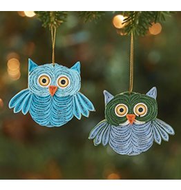 Trade roots Quilled Owl Ornament, Vietnam SOLD INDIVIDUALLY