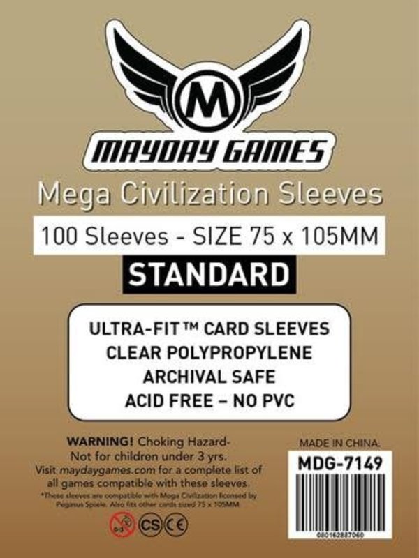 Mayday Games 7149 Sleeve«Mega Civilisation» 75mm X 105mm / 100