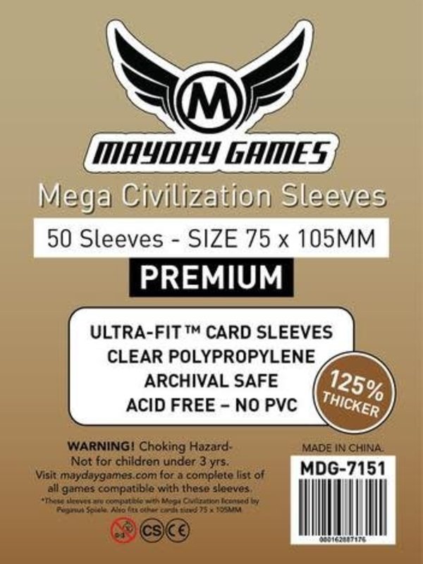 Mayday Games 7151 Sleeve«Mega Civilisation» 75mm X 105mm / 50