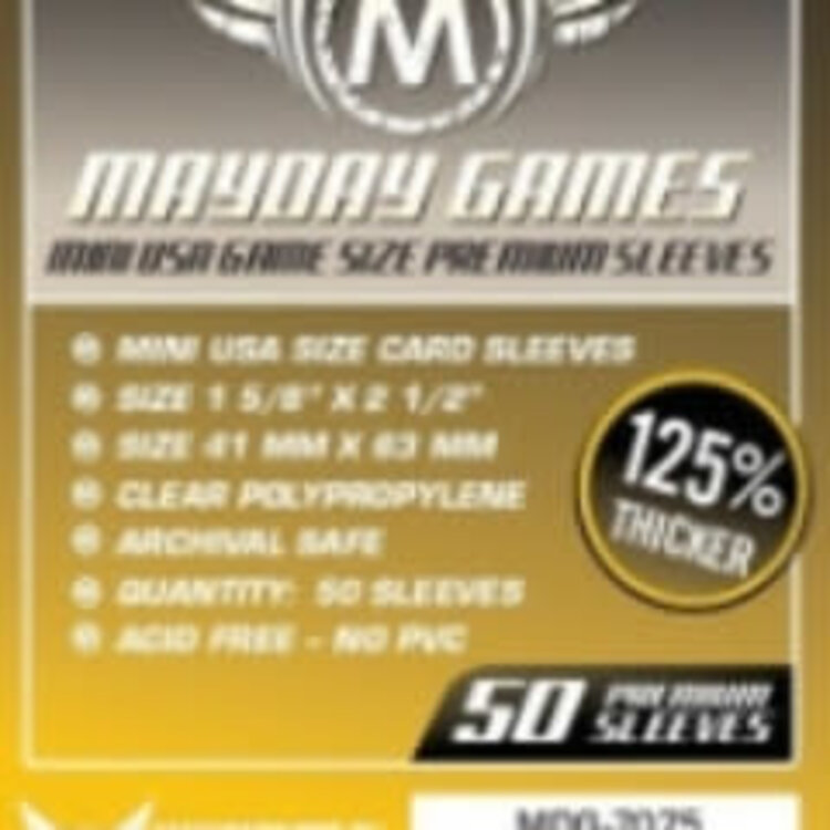 Mayday Games Sleeves - MDG-7075 «Mini-USA» 41mm X 63mm Deluxe / 50