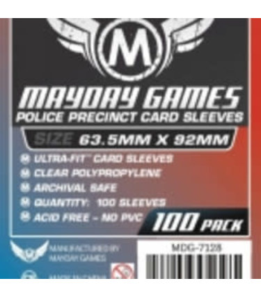 Mayday Games Sleeves - MDG-7128 «Police Precinct» 63.5mm X 92 mm / 100 (Commande Spéciale)
