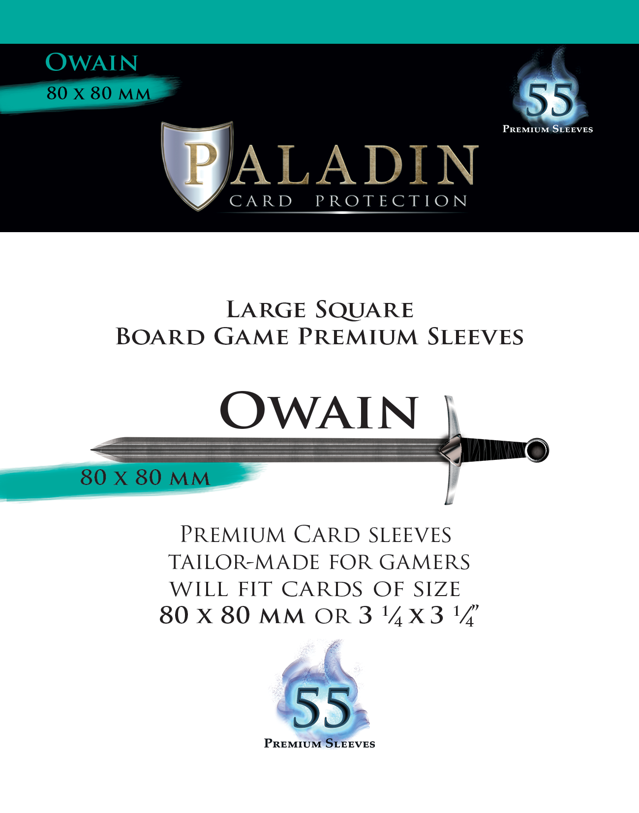 Paladin-Owain «Large Square» 80mm X 80mm / 55 Sleeves