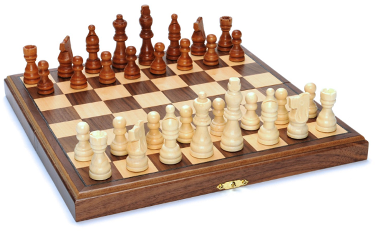 Wood Expressions Chess Set: Folding Wood 11.5" Walnut (EN)