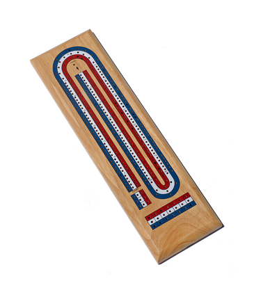 Wood Expressions Cribbage: 3-Track Walnut, Coloured (R/W/B)