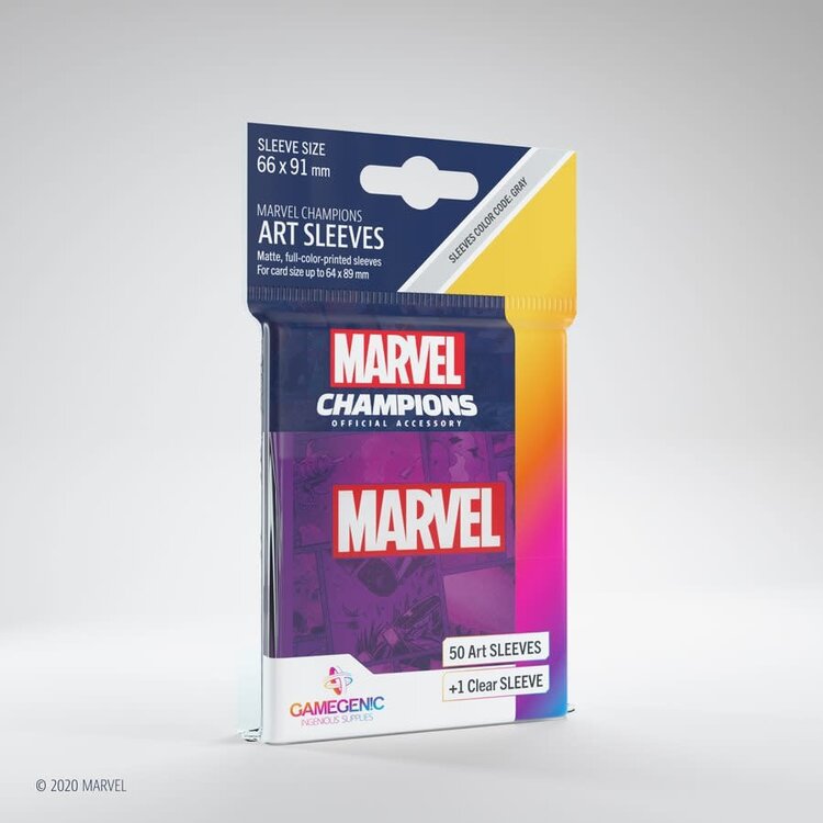 Gamegenic GGS10108ML «Marvel Champions» 66mm X 91mm Marvel Logo Mauve / 50 Sleeves Gamegenic