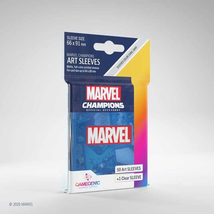 Gamegenic GGS10106ML «Marvel Champions» 66mm X 91mm Marvel Logo Bleu / 50 Sleeves Gamegenic