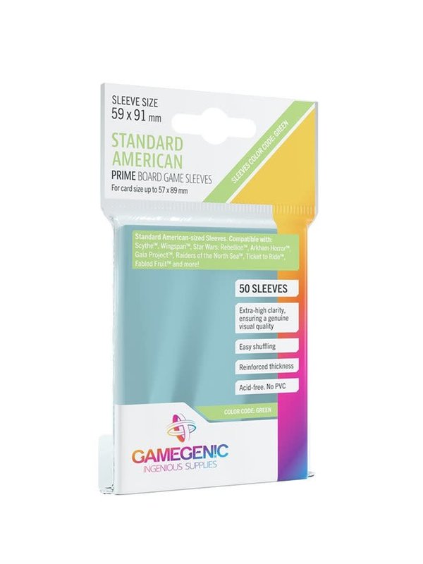 Gamegenic GGS10051ML «Standard American-Sized» 59mm X 91mm Prime / 50 Sleeves Gamegenic