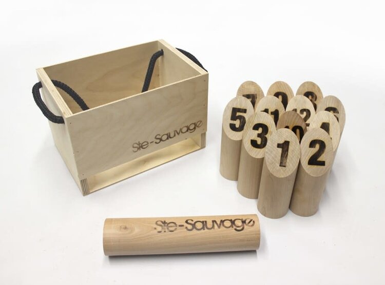 Ste-Sauvage Quilles Ste-Sauvage: Boîte en Bois (ML)  (Molkky) En Magasin Seulement