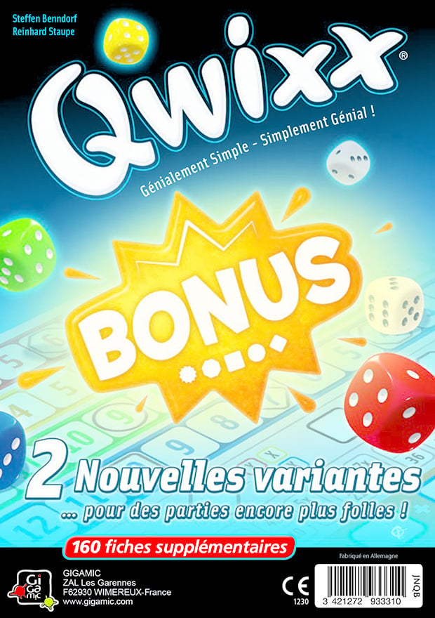 Qwixx: Bonus (Bloc 160 fiches) (FR) - Jeux de société Ludold