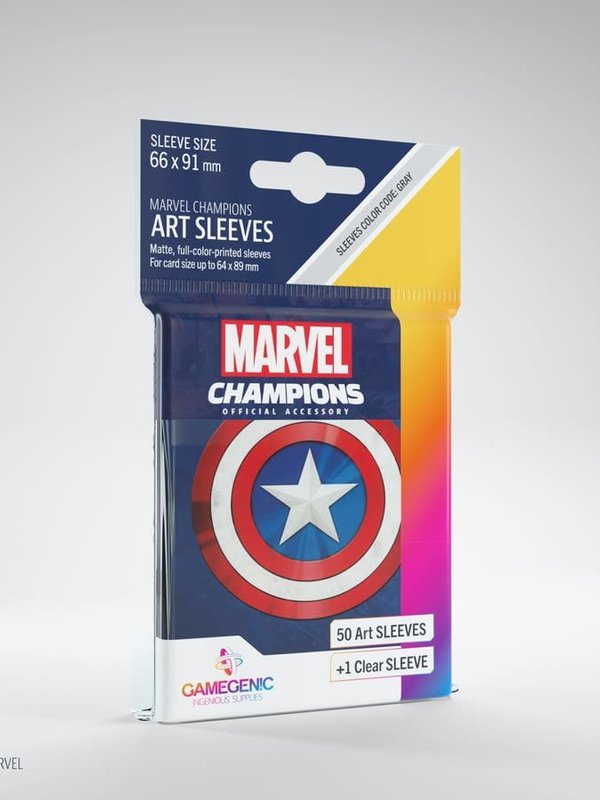 Gamegenic GGS10096ML «Marvel Champions» 66mm X 91mm Captain America / 50 Sleeves Gamegenic