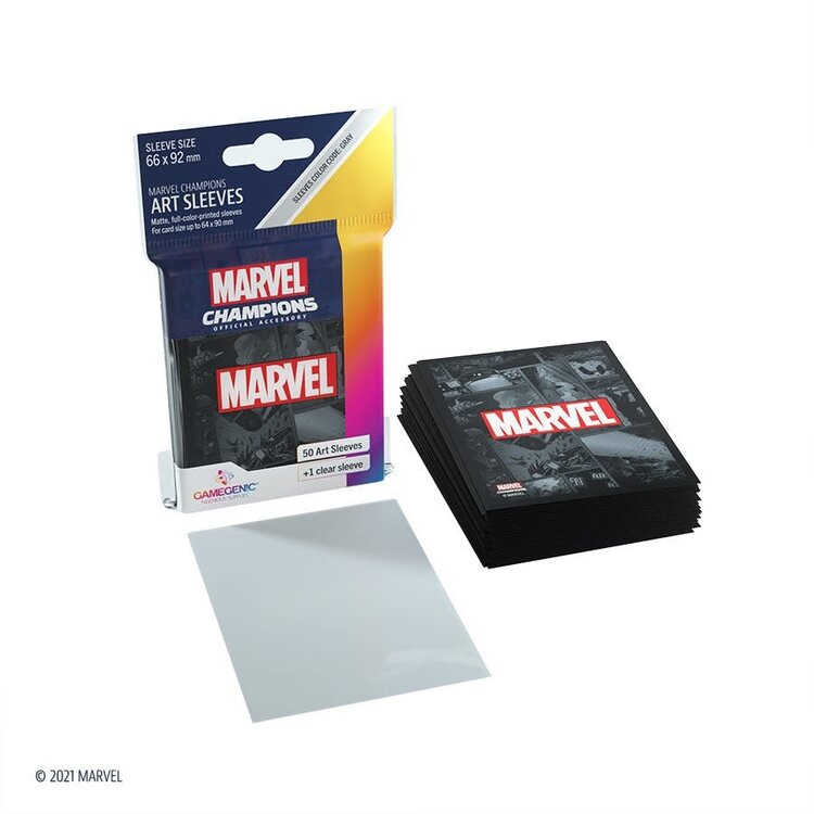 Gamegenic GGS15013ML «Marvel Champions» 66mm X 92mm Marvel Logo Noir / 50 Sleeves Gamegenic