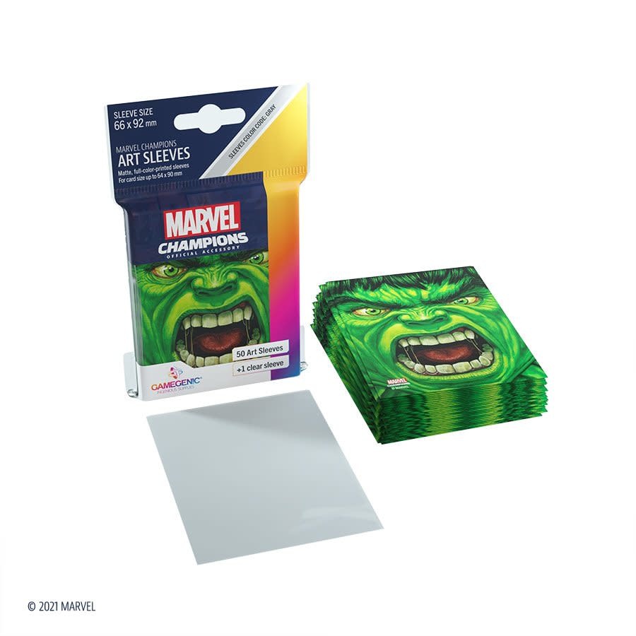 GGS15004ML «Marvel Champions» 66mm X 92mm Hulk / 50 Sleeves Gamegenic