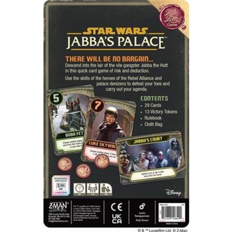 Z-Man Games, Inc. Le Palais De Jabba: Star Wars: Un Jeu Love Letter (FR)