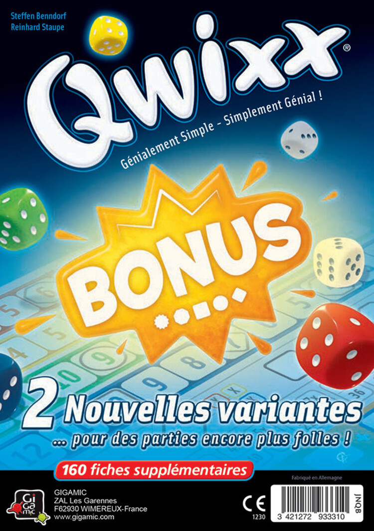 Gigamic Qwixx: Bonus (Bloc 160 fiches) (FR)