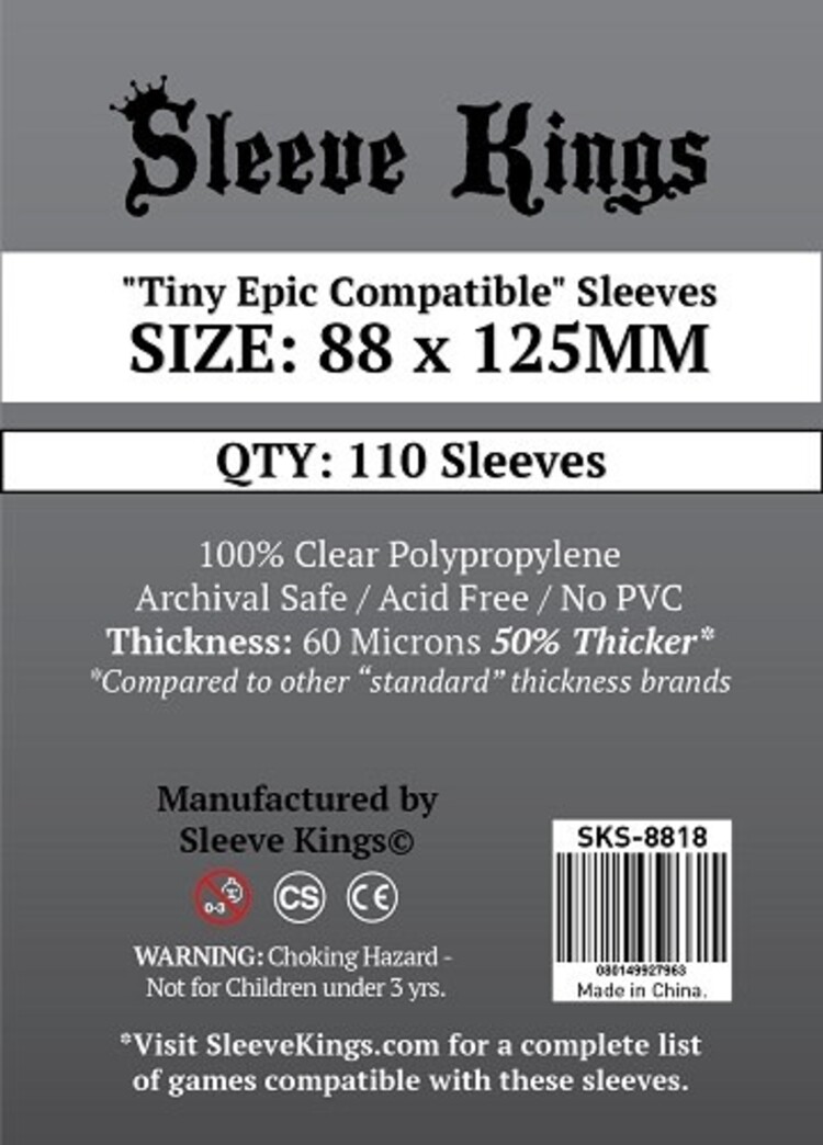 Sleeve Kings SKS-8818 Tiny Epic Compatible 88mm x 125mm /110 King s - Sleeve