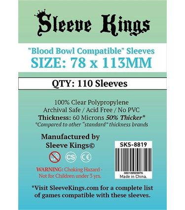 Sleeve Kings SKS-8819 «Blood Bowl Compatible» 78mm X 113mm /110 Kings - Sleeve