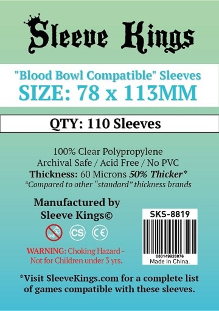 Sleeve Kings SKS-8819 «Blood Bowl Compatible» 78mm X 113mm /110 Kings - Sleeve