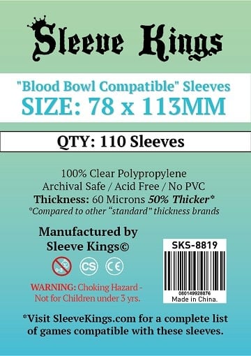 SKS-8819 «Blood Bowl Compatible» 78mm X 113mm /110 Kings - Sleeve