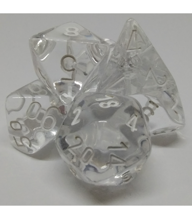 CHX23071 Dés «Translucent Clear/white» Polyhedral / 7 dés