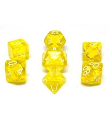 CHX23072 Dés «Translucent Yellow/white» Polyhedral / 7 dés