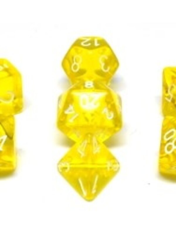 CHX23072 Dés «Translucent Yellow/white» Polyhedral / 7 dés