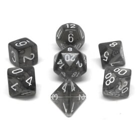 CHX23078 Dés «Translucent Smoke/white» Polyhedral / 7 dés