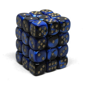 CHX26835 Dés «Black-Blue/gold» D6 Gemini / 36 dés