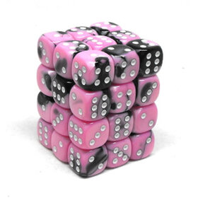 CHX26830 Dés «Black-Pink/white» D6 Gemini / 36 dés