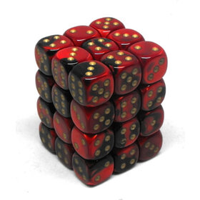 CHX26833 Dés «Black-Red/gold» D6 Gemini / 36 dés
