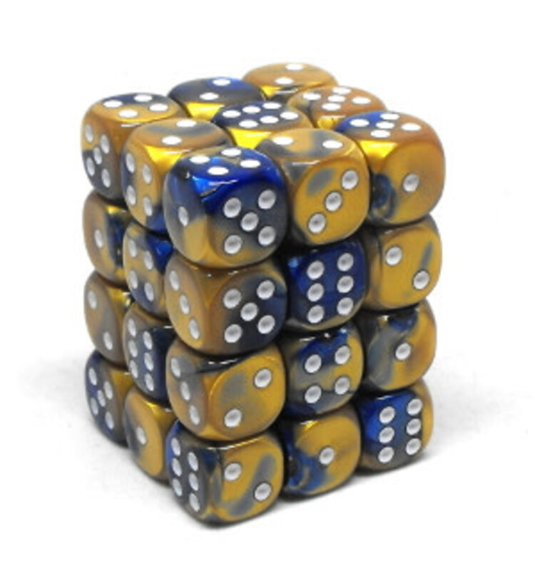CHX26822 Dés «Blue-Gold/white» D6 Gemini / 36 dés