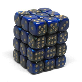 CHX26836 Dés «Blue-Green/gold» D6 Gemini / 36 dés